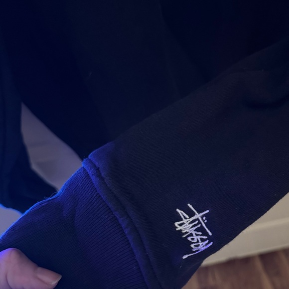 STUSSY WOVEN TAPE MOCK NECK 1/4 ZIP-UP (BLACK) - Picture 8 of 10